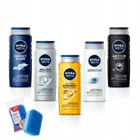    NIVEA Мъжки душ гелове 5*500мл КОМПЛЕКТ