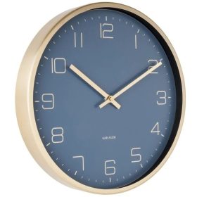   Часа - Стенен часовник Karlsson нюанси на синьо злато 30см