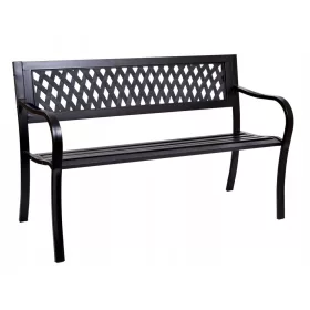   Градинска пейка - Пейка с метална облегалка 125 х 56 см