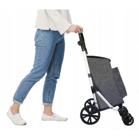   Пазарска чанта, количка - Пазарска количка Homedome сив полиестер