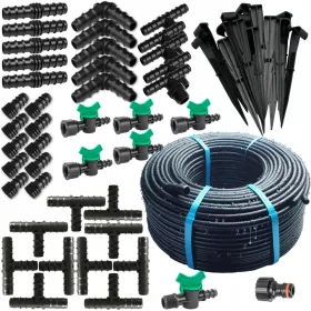    КОМПЛЕКТ 48 ELEMENTS капкова линия градински маркуч НАПОЯВАНЕ 100M КОМПЛЕКТ 1 + 20