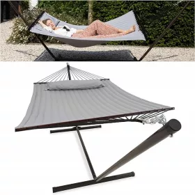   Хамак - Вита хамак с лост, нюанси на сивото, 200 кг, 190 х 140