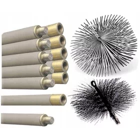   Четка шомпол Комплект за почистване на комина отдолу 12м Четки 200мм