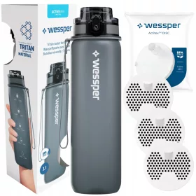    Wessper Activemax Triline филтърна бутилка 1 л сребристо/сиво