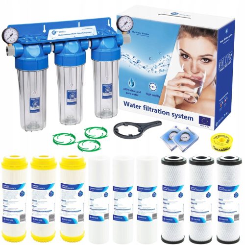 Филтър Aquafilter ПРЕДВАРИТЕЛЕН ФИЛТЪР ЗА ВОДА 3-СТЪПЕННО ТЯЛО 1000 l + 14 други продукта