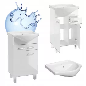    ШКАФ ЗА БАНЯ С УМИВАЛНИК 50 СТОЯЩ, БЯЛ