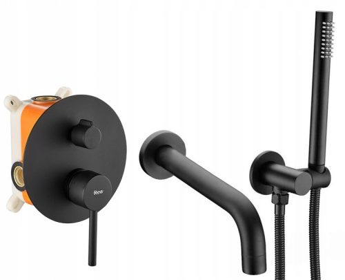 Rea едноръкохватков смесител за вана LUNGO BLACK СКРИТ КОМПЛЕКТ ЗА БАНЯ черен