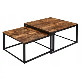    LoftInspired Velen квадратна холна маса 75 x 75 x 42 см състарен дъб