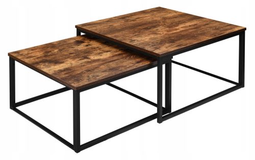  LoftInspired Velen квадратна холна маса 75 x 75 x 42 см състарен дъб