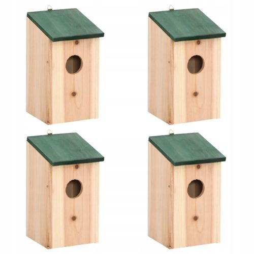  vidaXL къщички за птици 4 бр дървени 12x12x22см