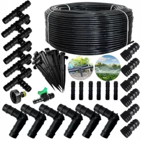    КАПКОВОД Градински маркуч за капково напояване ТРЪБА 50м+56ел