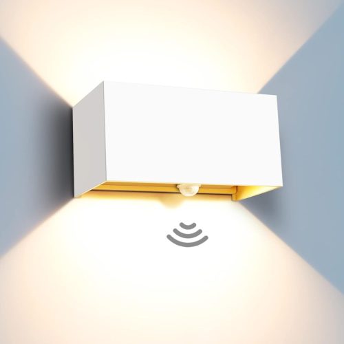  Градинска стенна лампа Kingwen, бяла, интегриран 20 W LED източник