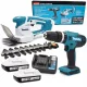  Акумулаторна електрическа ножица Makita 20 см 18 V + винтоверт Makita 18 V батерия HP488DWAE