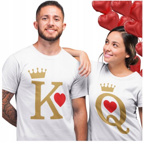 Забавен предмет - ПОДАРЪК ЗА СВЕТИ ВАЛЕНТИН ТЕНИСКА ЗА ДВОЙКИ ТЯ И НЕГО Q & K КОМПЛЕКТ ОТ 2 БР.