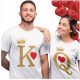 Забавен предмет - ПОДАРЪК ЗА СВЕТИ ВАЛЕНТИН ТЕНИСКА ЗА ДВОЙКИ ТЯ И НЕГО Q & K КОМПЛЕКТ ОТ 2 БР.