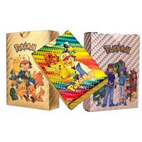    POKEMON PIKACHU CARDS 3in1 165 БР. ПОДАРЪЧЕН КОМПЛЕКТ ЗЛАТНА ЧЕРНА ДЪГА