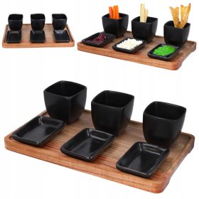   Купа за салата - Керамични купички за закуски, сосове, дипове, мезета, поднос за сервиране 7 части