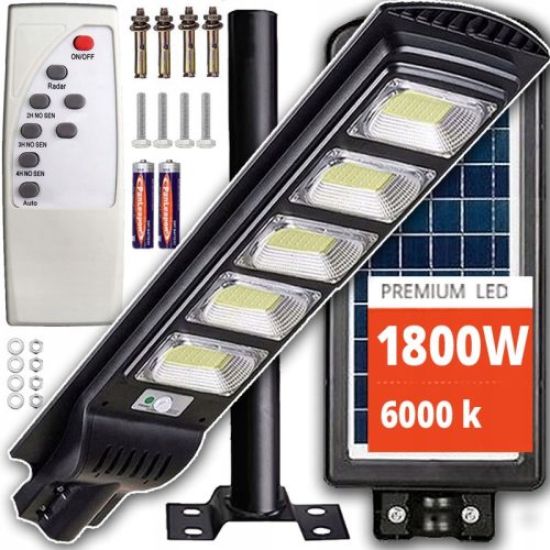  Улична лампа Vögler 1800 W 180000 lm със слънчево захранване