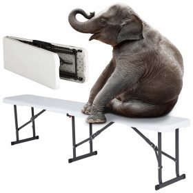   Градинска пейка - Пейка без облегалка, пластмаса, 180 х 24 см