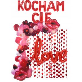   Балон за Свети Валентин - Оранжев и червен балон комплект въздушни или хелиеви балони FINEZ 100см