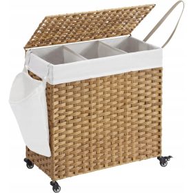   Кошница за дрехи - Стоящ кош за пране Top Art, 140л, нюанси на кафяво и бежово