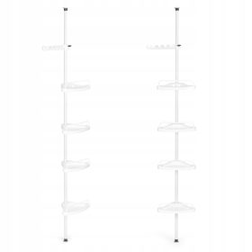    ТЕЛЕСКОПИЧНА ЪГЛОВА ЕТАЖЕРКА ЗА БАНЯ 4 РАФТА ЗАКАЧАЛКА