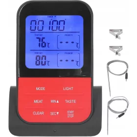    Безжичен термометър SMOKER 2-СОНДА ГРИЛ ПЕЧЕНЕ 0-250°C АЛАРМА+