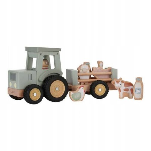  Little Dutch: дървен трактор с ремарке и фигурки Little Farm