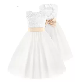    ЗЛАТНА ШАФЕРСКА РОКЛЯ ЗА ПРИЧАСТИЕ 134/140