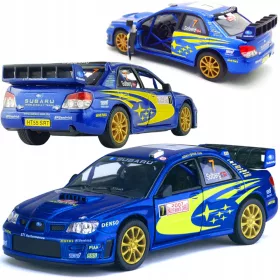    Автомобил Kinsmart Subaru Impreza 1:36 син + КУТИЯ ЗА КОЛА МОДЕЛ НА КОЛА KINSMART