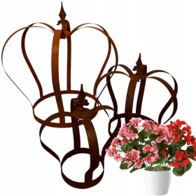    Декоративна корона поставка за цветя поставка за свещ градинска саксия комплект 3 бр. 3в1