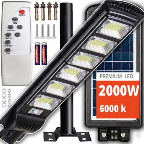  Улична лампа Vögler 1500 W 150000 lm със слънчево захранване