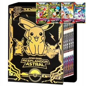    ОРИГИНАЛНИ POKEMON TCG КАРТИ x10 + ГОЛЯМ АЛБУМ ЗЛАТЕН XXL КЛАС ЗА 432 КАРТИ