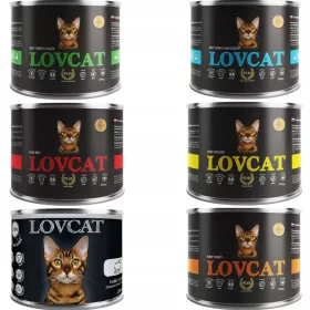    LOVCAT мокра храна за котки, микс от вкусове, 6x 200гр