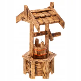    Дървена стойка за цветя за кладенец Шестоъгълна покривна керемида размер S Little