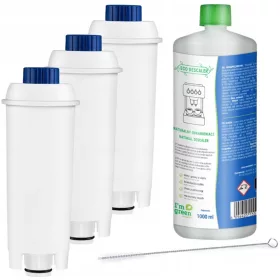    3 Воден ФИЛТЪР за кафемашина DELONGHI DINAMICA Препарат за отстраняване на котлен камък за DELONGHI 1000 ml