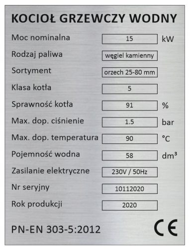 Печка на дърва, еко грахови въглища, каменни въглища 15 kW