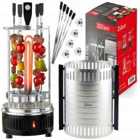    ЕЛЕКТРИЧЕСКИ ВЕРТИКАЛЕН КОНТАКТЕН ГРИЛ КЕБАБ ШАШЛИК ТОСТ 900W