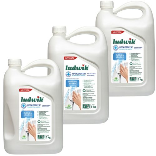  Комплект от 3x Ludwik Hypoallergenic препарат за миене на съдове 5 кг