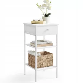    Бяла скандинавска помощна маса с чекмедже и 2 LOFT рафта