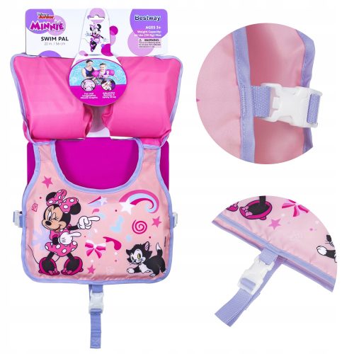 Плувен елек с ръкави Bestway Minnie Mouse, розов