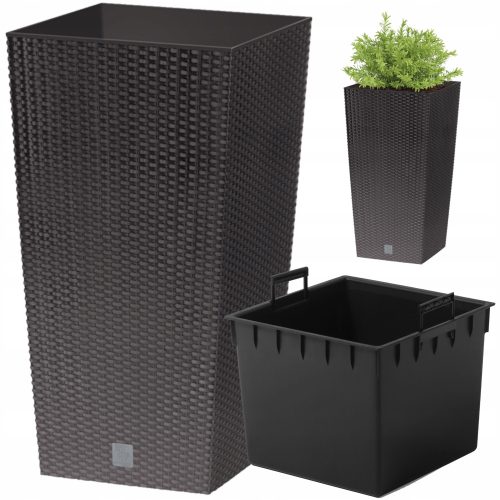  Prosperplast саксия 32,5 cm x 32,5 x 61 cm пластмасови нюанси на кафяво и бежово