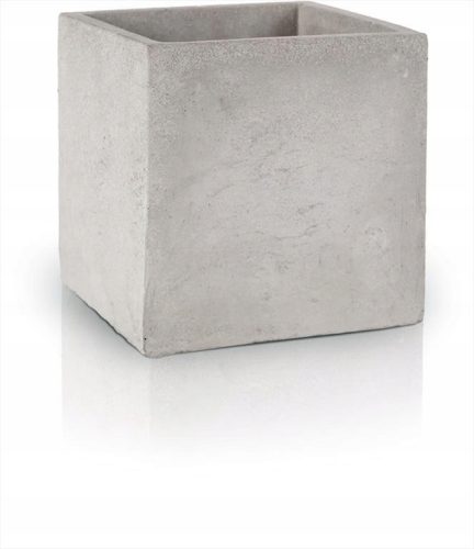  Polnix саксия 16 cm x 16 x 14 cm диаметър 16 cm бетон нюанси на сиво и сребро