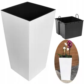    Саксия Lamela Finezja, пластмаса, 25 х 46,5 см, бяла