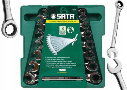 Комплект ключове с тресчотка SATA S08008