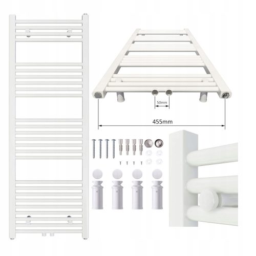 Воден радиатор за баня Aquabad 553 W 500 x 1400 mm бял