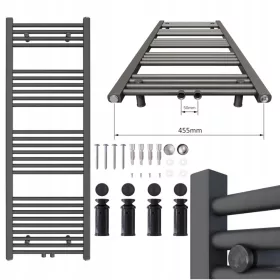   Воден радиатор за баня Aquabad 553 W 500 x 1400 mm антрацит, сив