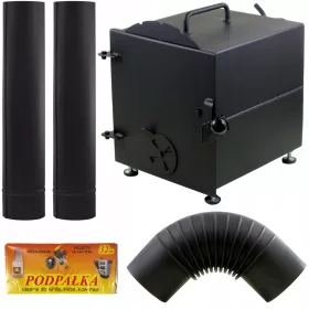    Камина за пушилня сушилня дебела СТОМАНА 2мм + димогарни тръби + коляно КОМПЛЕКТ