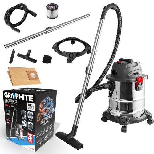  ГРАФИТНА ПРАХОСМУКАЧКА WORKSHOP 18V МОКРО/СУХО 20L