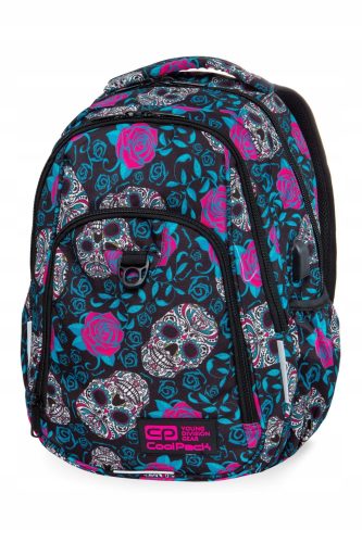 Ученическа раница CoolPack Strike L 27L, Skull&Roses - Двукамерна и Удобна